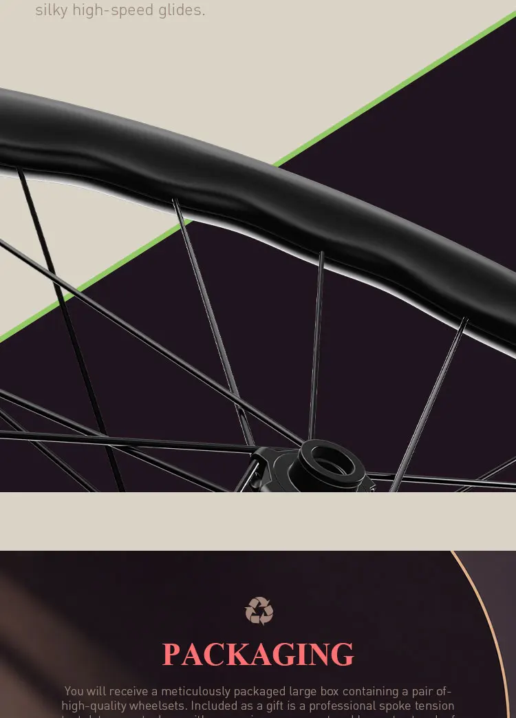 Tagoola Wave Carbon-Laufradsatz 700C Rennrad 50 mm tiefe Scheibenbremse 36T Ratschennabe Leichte Carbonfaser-Rennradlaufräder 21 mm Innenbreite 28 mm Außenbreite Tubeless Ready Hookless Clincher-kompatibel 12-Gang Shimano SRAM XDR Renn- und Gravel-Fahrradlaufräder – Detail 9