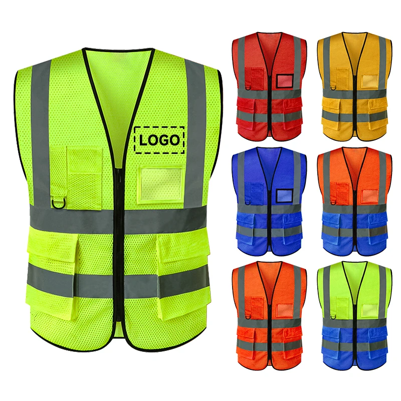 

High Visibility Reflective Safety Vest Breathable Mesh Construction Worker Road Traffic Reflective Work Clothes