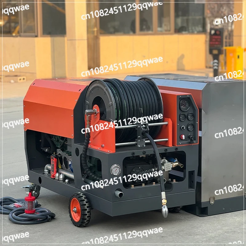 engine drives 550kg large sewage high pressure and large flow sewer dredging and cleaning machine