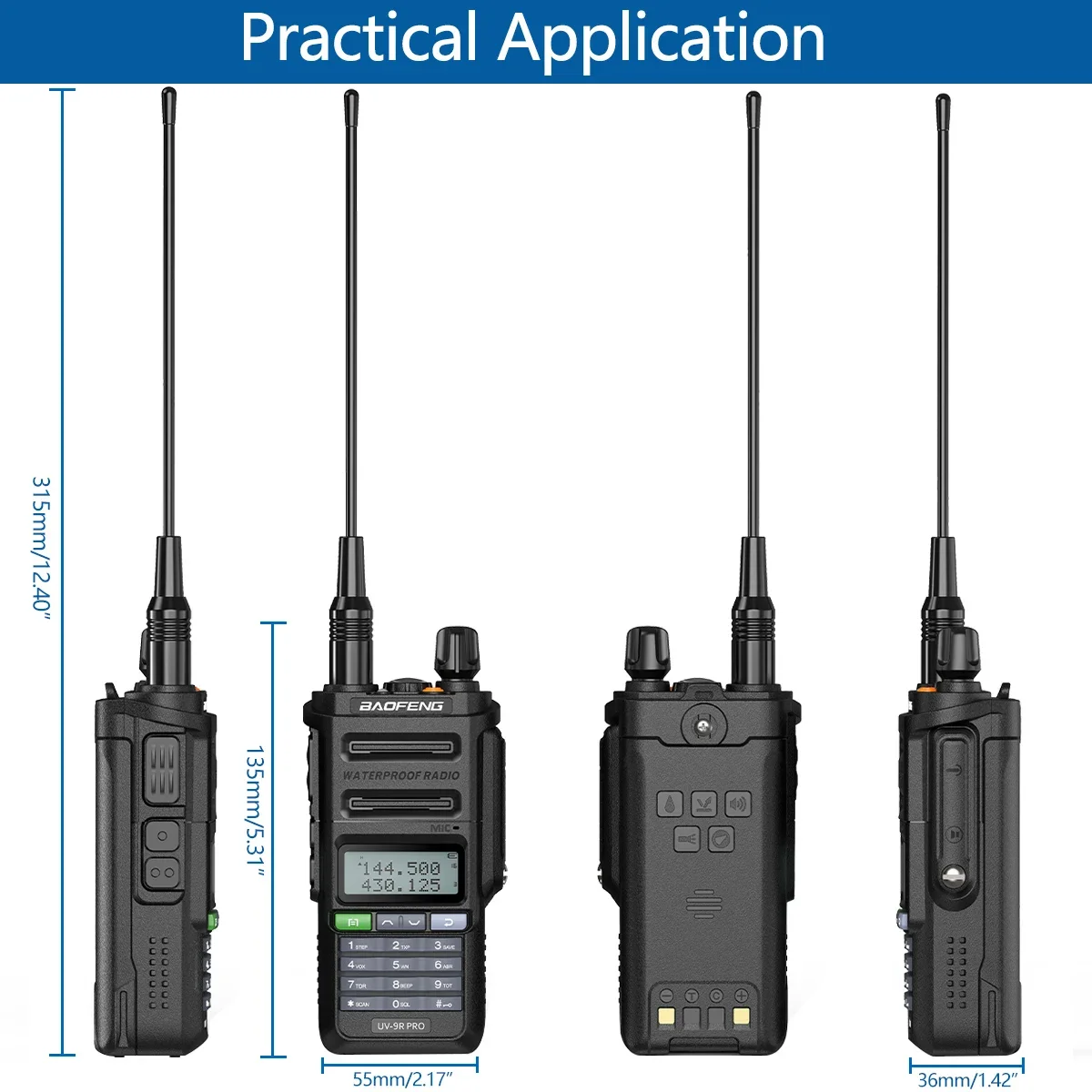 Imagem -05 - Pro Walkie Talkie de Longo Alcance Ip68 Impermeável Banda Dupla 136174400520mhz Rádio Amador Atualizado de Uv-9r Plus Baofeng-uv-9r