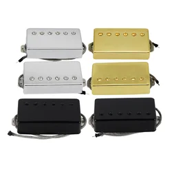 FLEOR 2pcs Alnico 5 LP Pickup Guitar Humbucker Neck+Bridge Pickups Set for LP Guitar Parts,Chrome/Gold /Black Choose