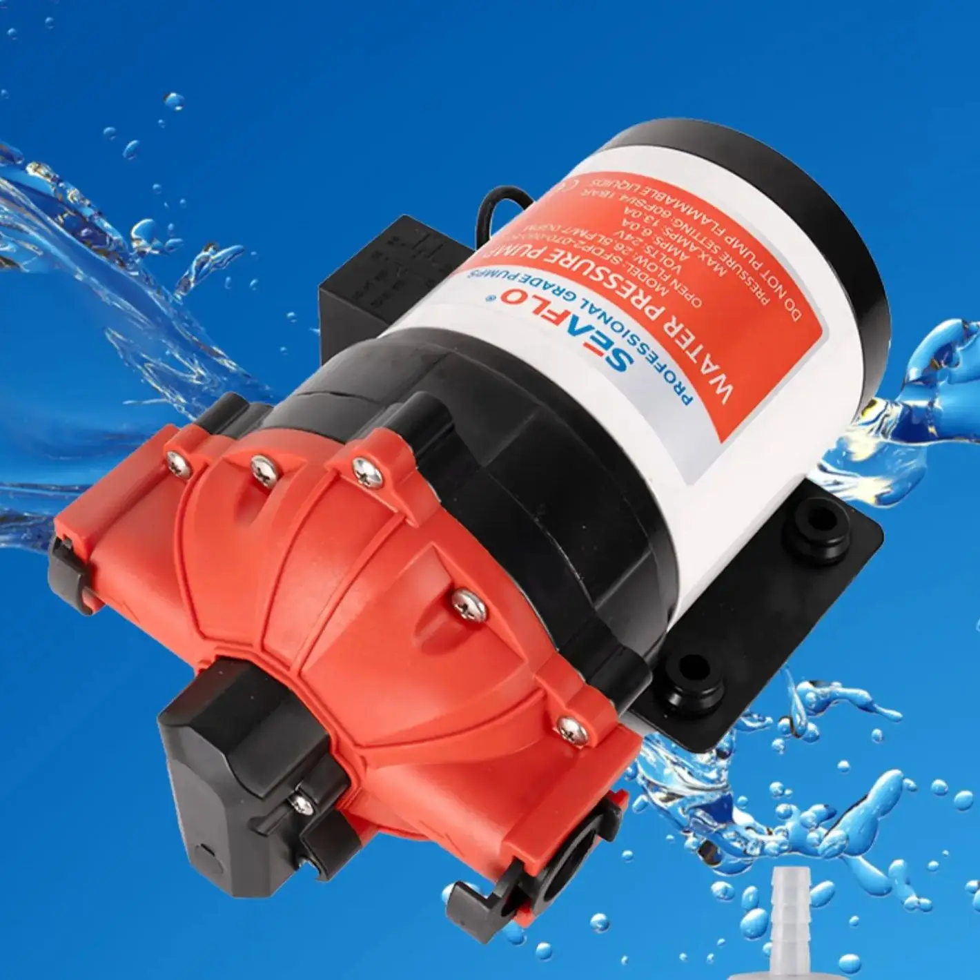 

Мембранный насос серии SEAFLO 53 24 В SFDP2-070-060-53 Водяной насос 15-26 л/мин 17-70 фунтов на квадратный дюйм