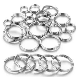 100pcs 6 8 10 12 15 MM Stainless Steel Key Rings Jump Split Rings Connectors Keyring for Jewelry Making Keychain DIY Findings