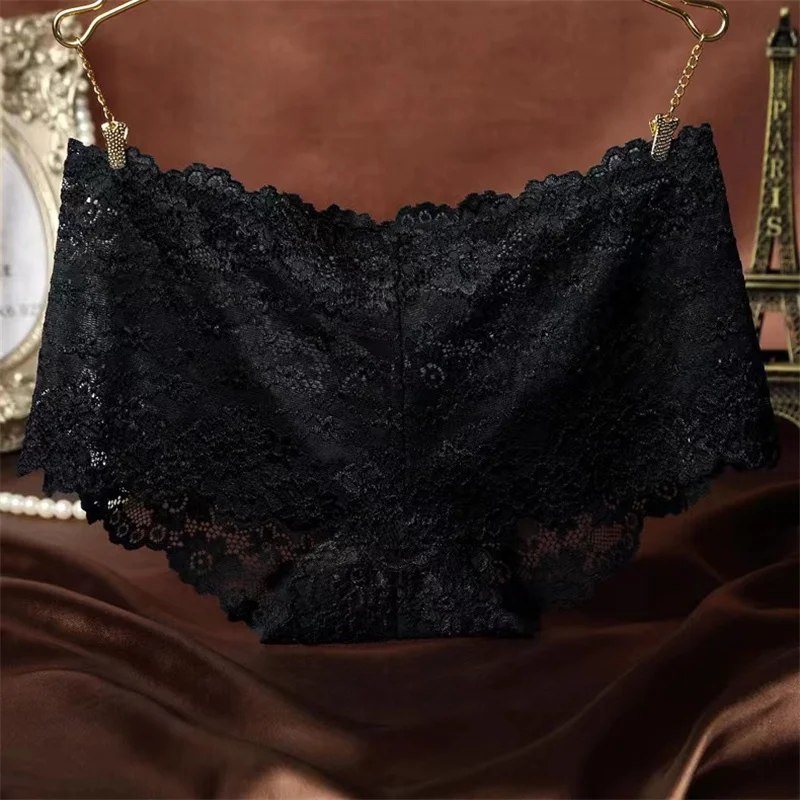 

Кружевные трусики с цветочным принтом, женское нижнее белье больших размеров, сексуальные полые однотонные трусы для девочек, соблазнительное нижнее белье со средней посадкой, прозрачное