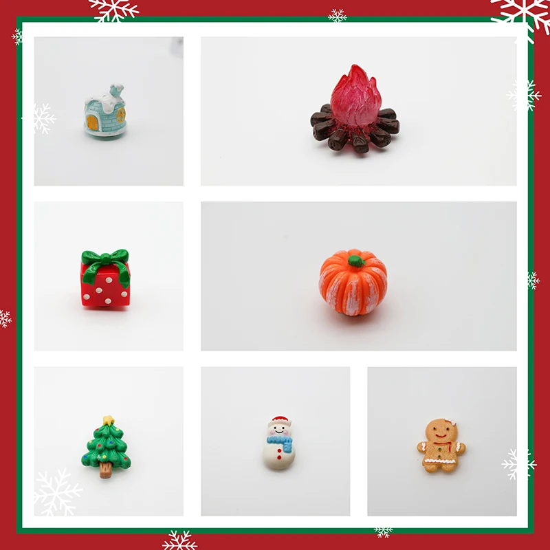 Miniatur-Feengarten, neues Modell, Kühlschrankmagnet, Schleife, Geschenkbox, Kunstharz, Kürbis, Kunsthandwerk, Lagerfeuer, Ornament, Weihnachtsüberraschung, Zubehör