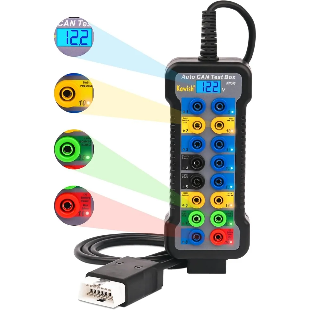 

Коммутационный блок OBD2 с ЖК-дисплеем для обнаружения протокола шины CAN и тестирования инструментов ECU