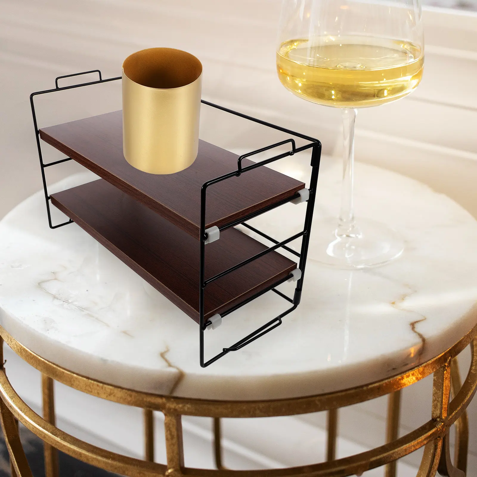 Makeup Organizer 2 Tier Desktop Cosmetic Storage Rack Bathroom Counter Skincare Holder Display Shelf
