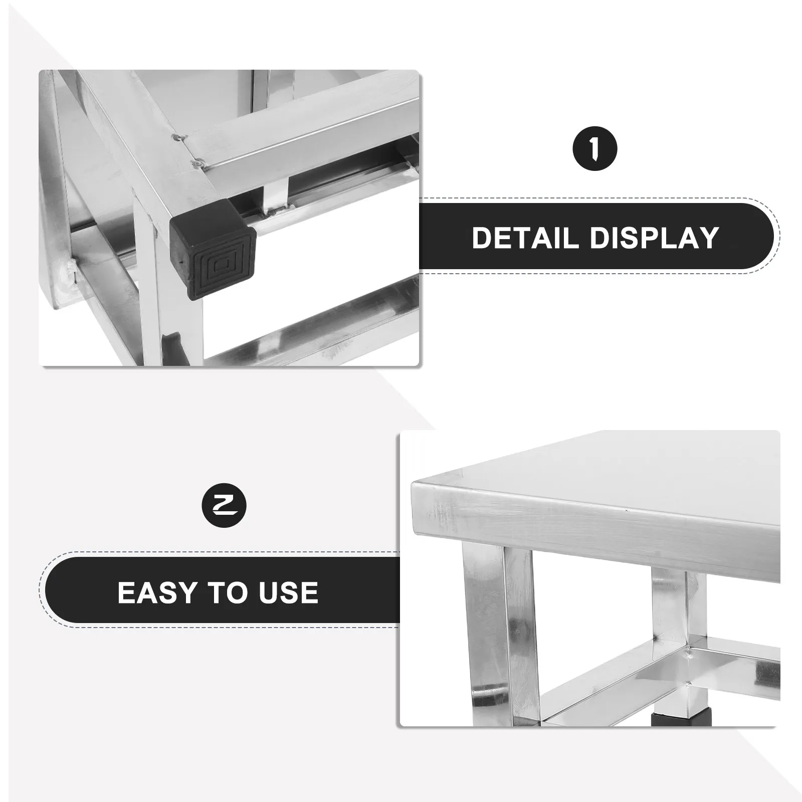Stainless Steel Step Stool Heavy Duty Compact Anti Slip Footrest for Kitchen Bathroom Adults Seniors