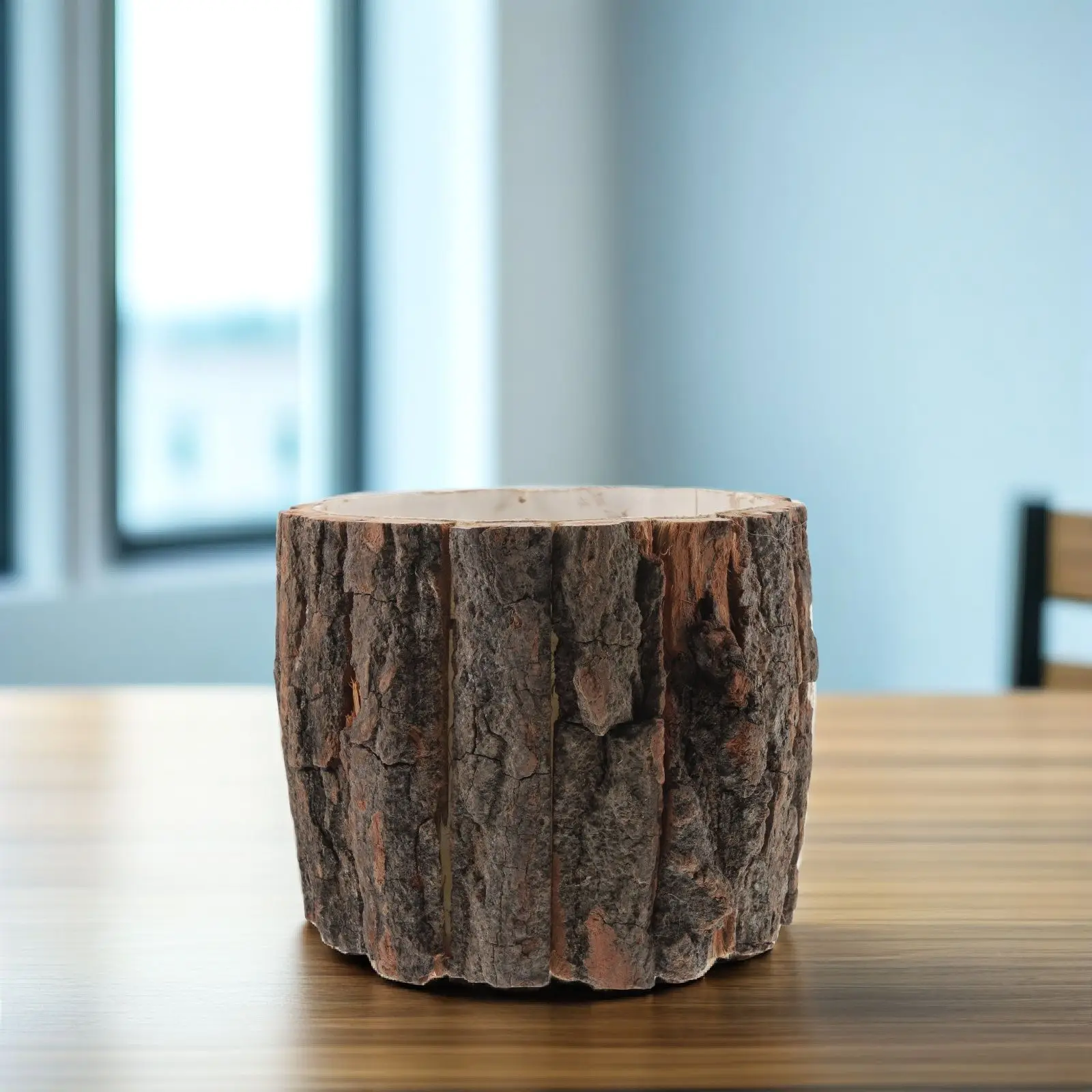 Wood Flower Pots Planters for Rustic Tree Stump Planter Succulents Rustic Plant Pots Bonsai Vase