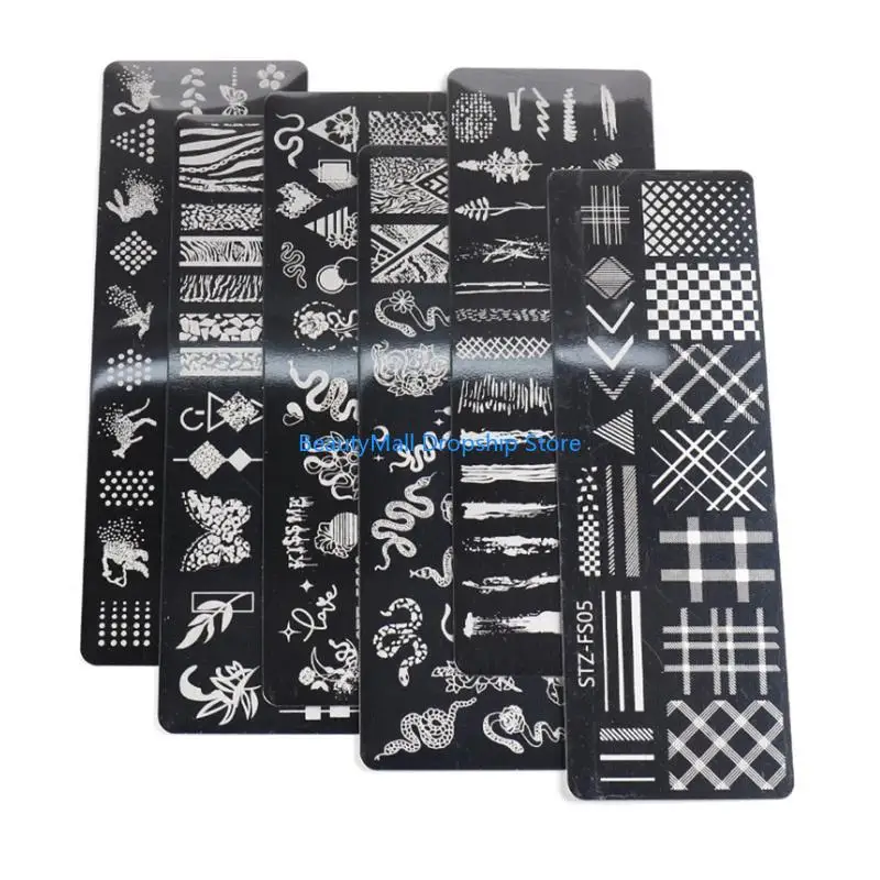 40JD فن الأظافر لصورة ختم لوحات الأفعى زهرة DIY قالب مانيكير للصورة #3