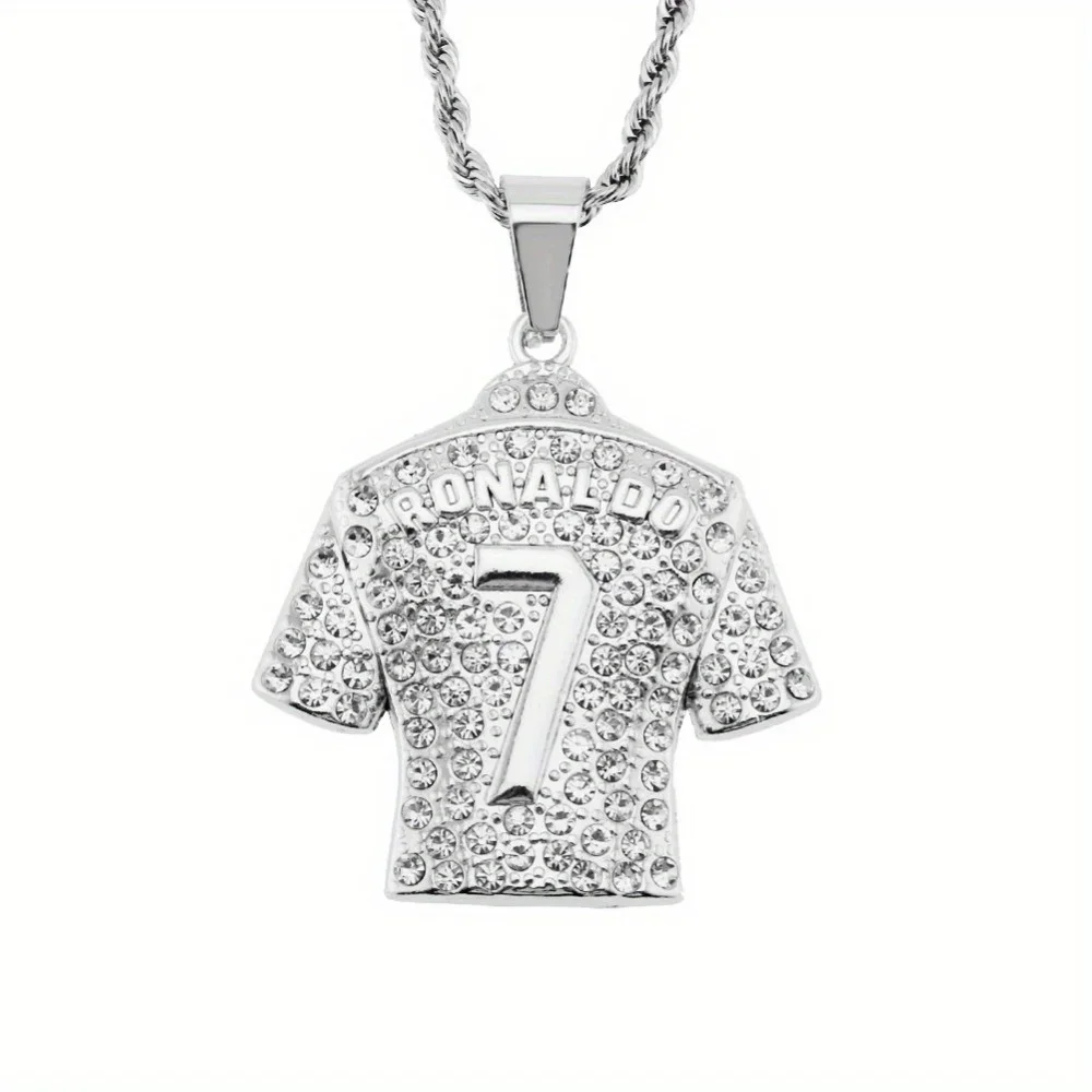 Fashion Hip Hop Punk Rock Creative Trend 7 Jersey Necklace Pendant Men and Women Valentine's Day Gift Niche Street Party Jewelry