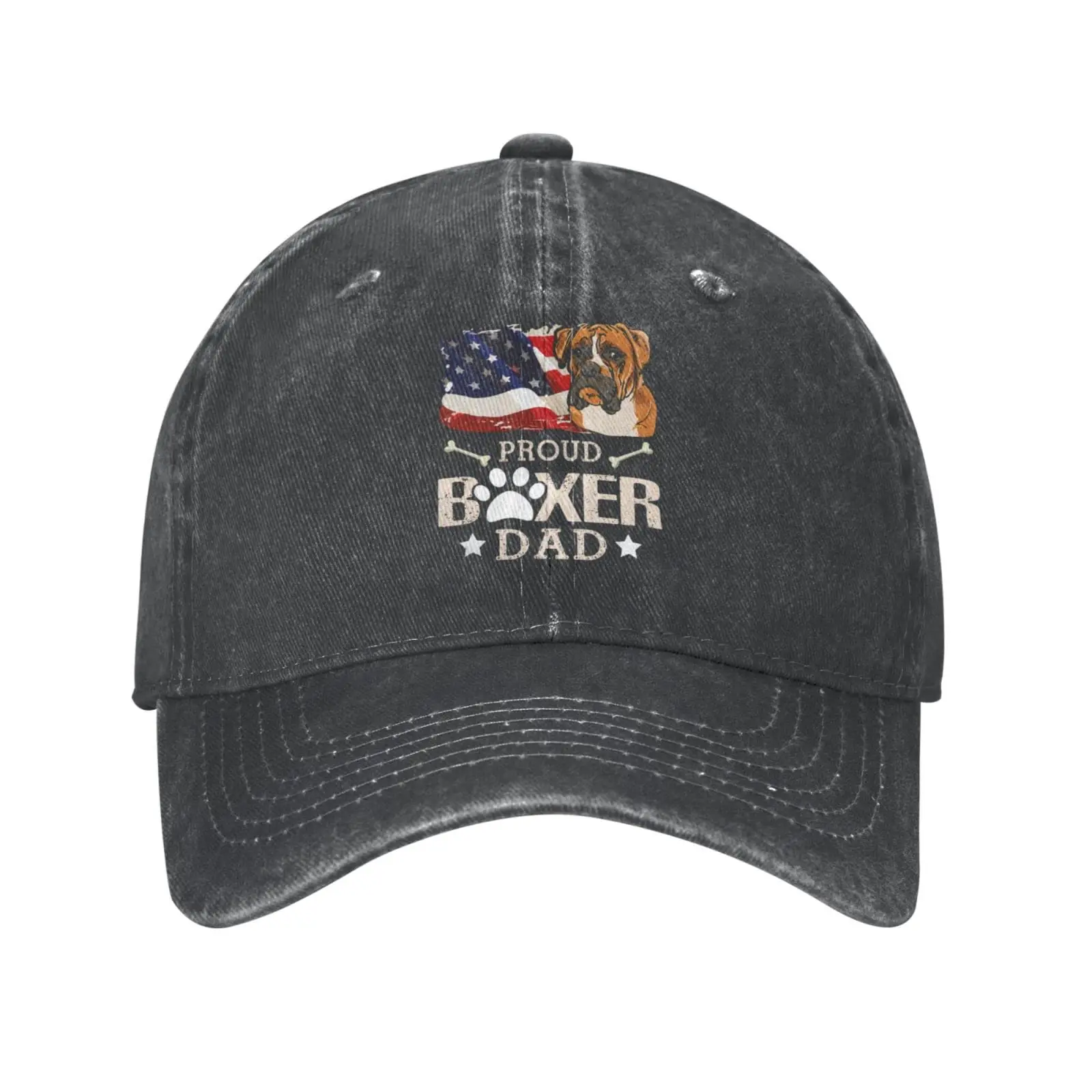 Adult Vintage Trucker Dad Hat Flag Proud Boxer Dog Baseball Cap Funny Cowboy Hats