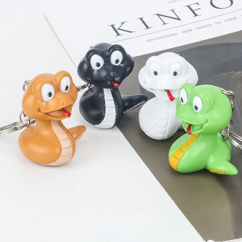 

Animation Snake Keychain Sound Light Function Bag Backpack Pendant Zodiac Mascot Doll Gift