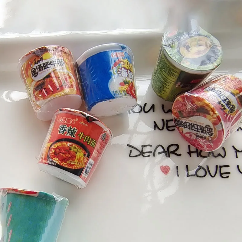 10Pcs Mini Instant Noodles Box Resin Charms for Earrings Necklace Keychain Jewelry Making Accessories Simulation Food 18mm