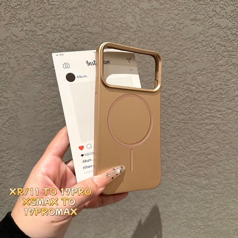 

Luxury Ins Electroplated Magnetic Case For iPhone XR 11 To 17 Pro, Slim Shockproof Modified Phone Back Cover xsm to 17promax