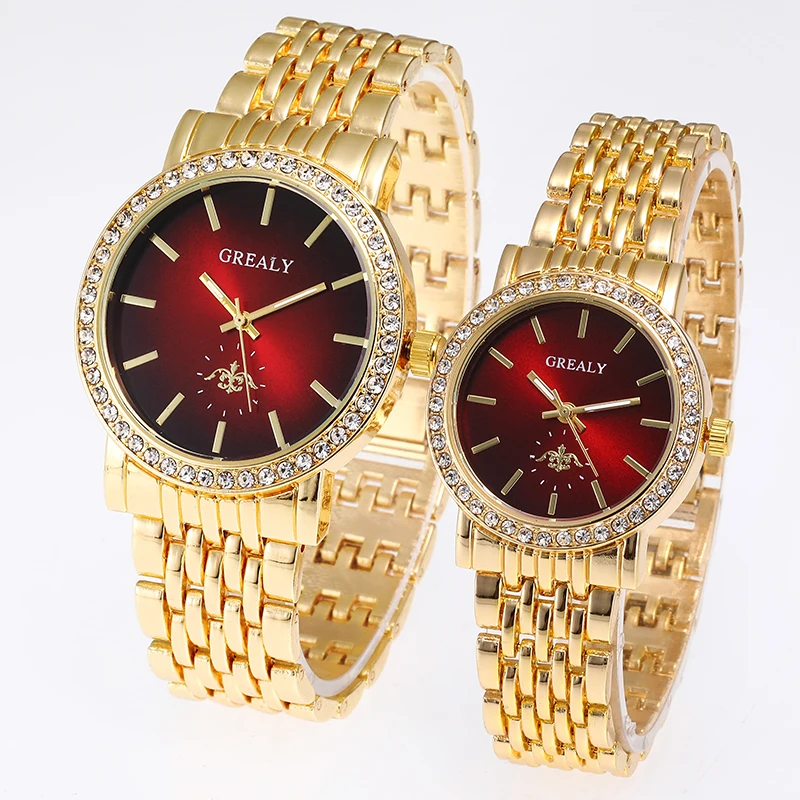 Quartz Couple Watches Ladies Fashion Trend Casual Bracelet Watches Casual Gold Wristwatch Pair