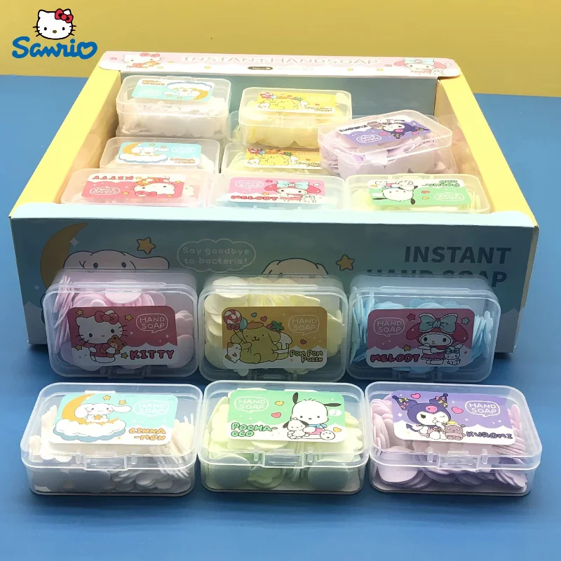 

36pcs/Set Sanrio Series Disposable Instant Soap Flakes Cartoon Colored Petals Portable Cleaning Antibacterial Travel Soap Flakes