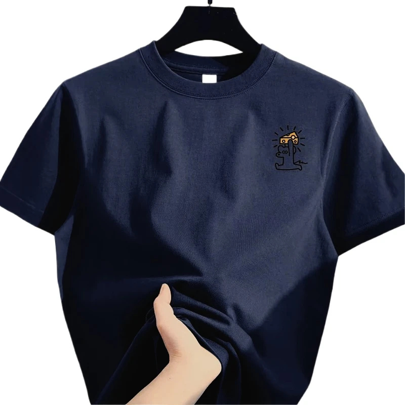 Neuer Sommer 2026 Modetrend Retro-Print T-Shirt Locker und Lässig Kurzärmeliges Baumwoll-Sporttop für Männer und Frauen – Detail 5