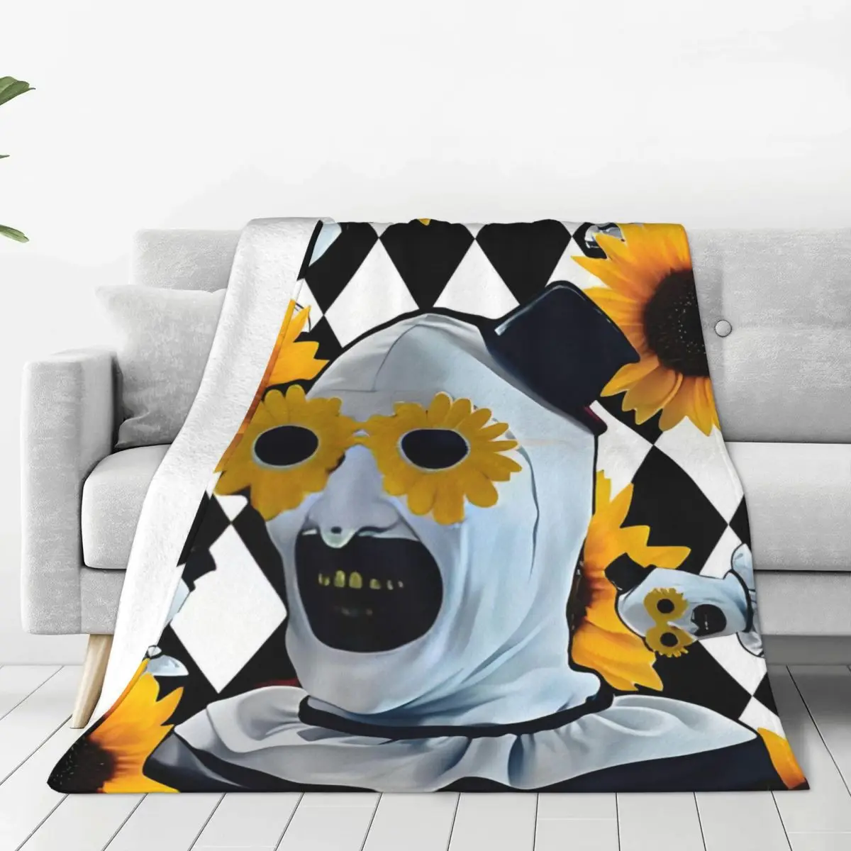 Custom 3D Print T-Terrifiers Horror Movie Blankets Breathable Soft Flannel Summer Throw Blanket for Sofa Outdoor Bedroom