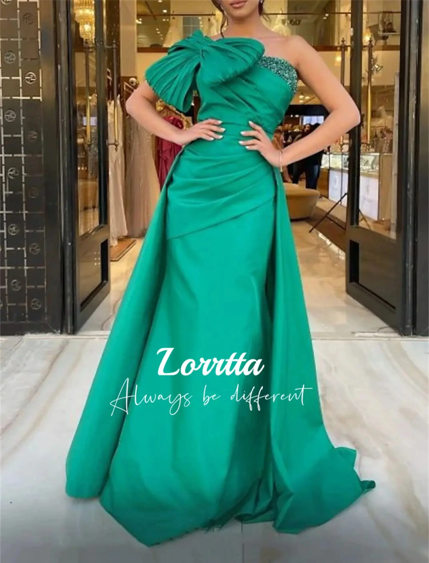 Lorrtta Purple Shoulder Bow Sequins on the Chest Fishtail Skirt Prom Dresses Luxury Evening 2023 Party Special Occasion Weddings