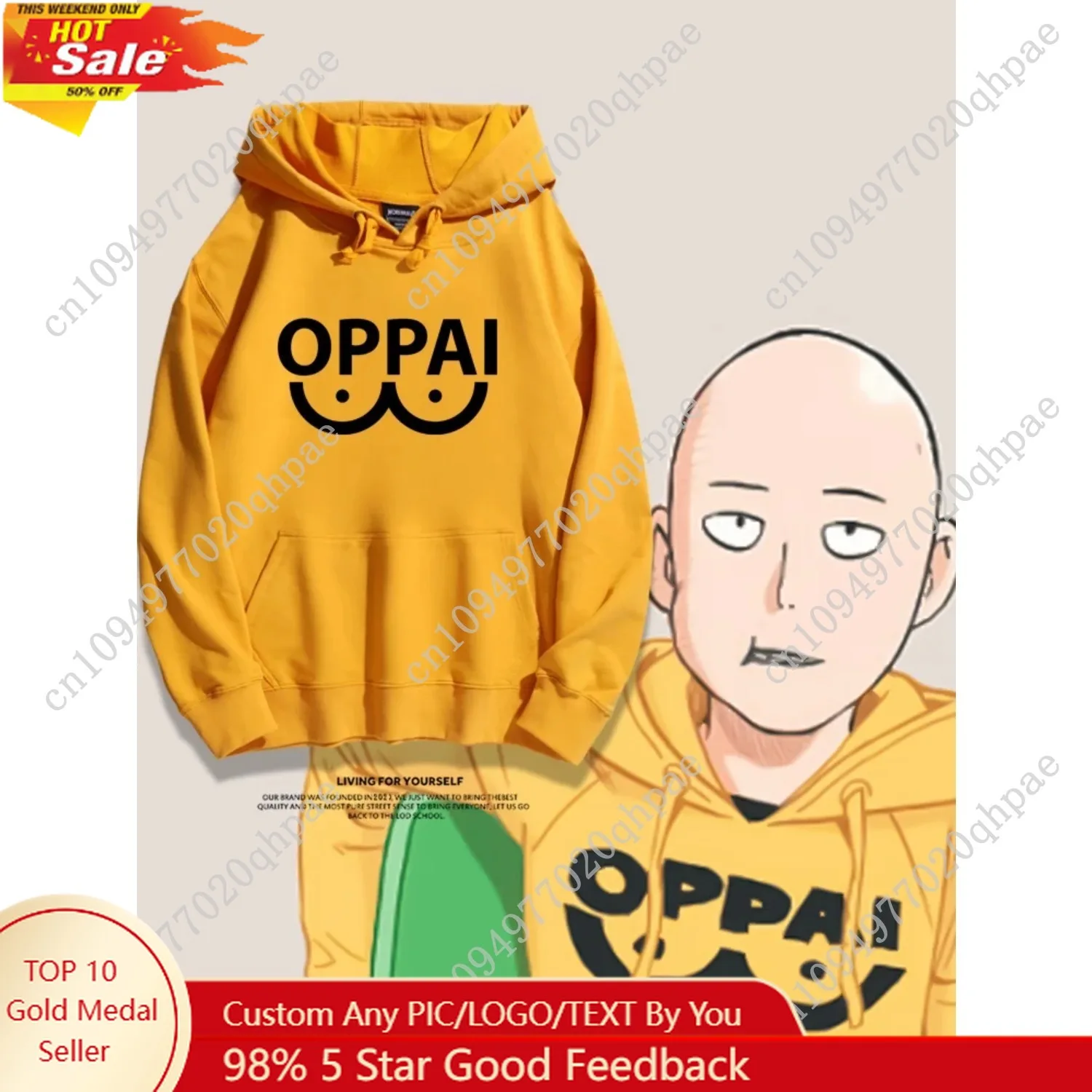 

Punch Man Saitama Teacher's Hooded Sweatshirt Japanese Anime Merchandise Outerwear for Autumn and Winter Popular Top One