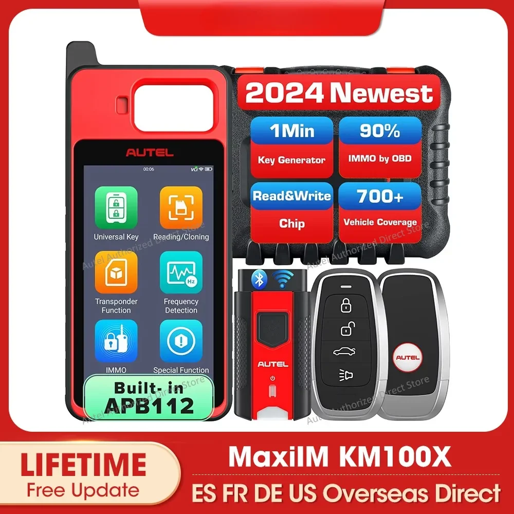 NEW 2024 MaxiIM KM100 Key Fob Programming Tools KM100X key Programmer 60s Key Generation OBD IMMO Key Learning Key Free Update