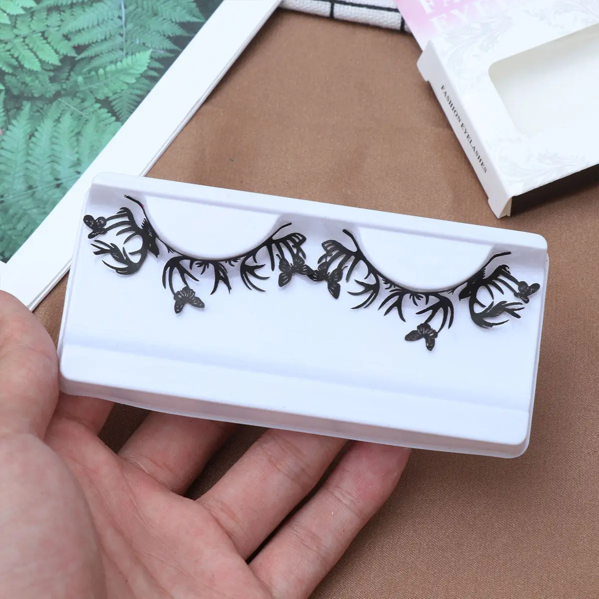 5Pairs Paper Cutting Eyelashes Christmas Theme False Eyelashes for Women Lengthening Effect Eco Friendly Party Dancing