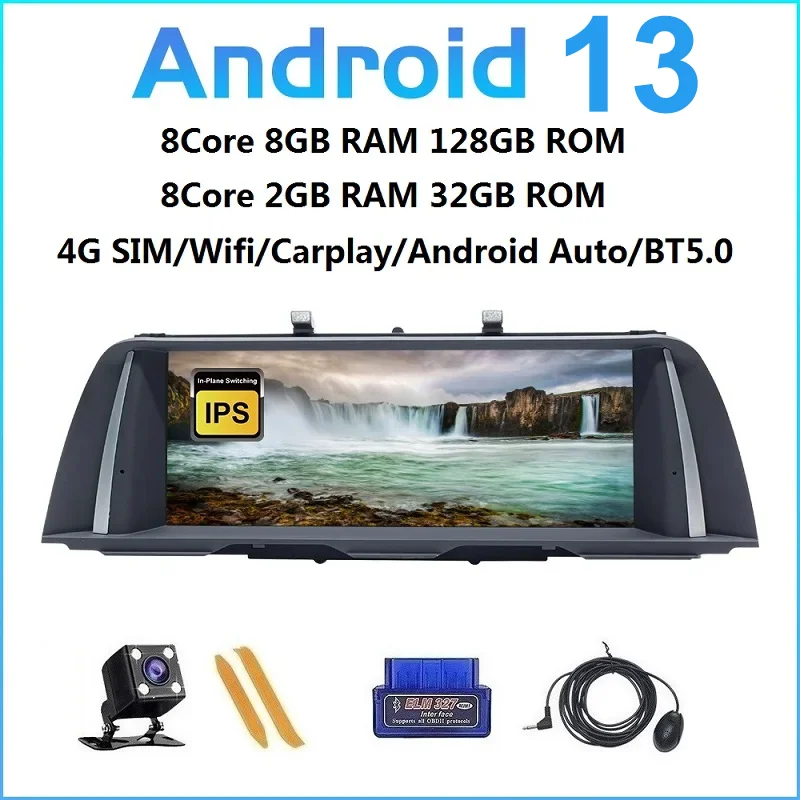 

4G SIM Carplay Android 13 For BMW Series 5 F10 F11 F18 Car Multimedia Player GPS Navigation Head Unit Auto Radio