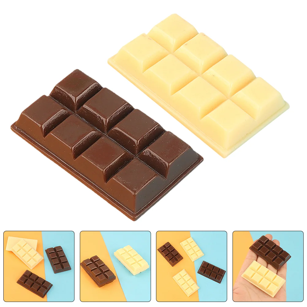 4 Pcs Chocolate Ornaments Bar Chocolates Multi-function Decor Decorative Fake Bulk Desktop Model Tabletop