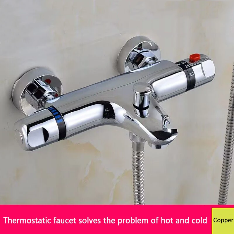 

Bathtub Faucet Bathroom Mixing Valve Hot And Cold Mixer Thermostatic Tap Bathroom Tool Thermostatic Shower Faucet