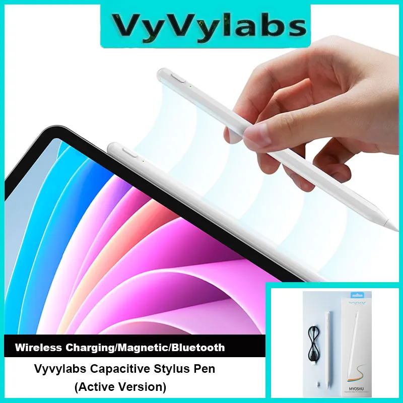 VYVYLABS Stylus Pen With Bluetooth Magnetic Wireless Charging For iPad And Tilt Sensitive Palm For Drawing Making Notes