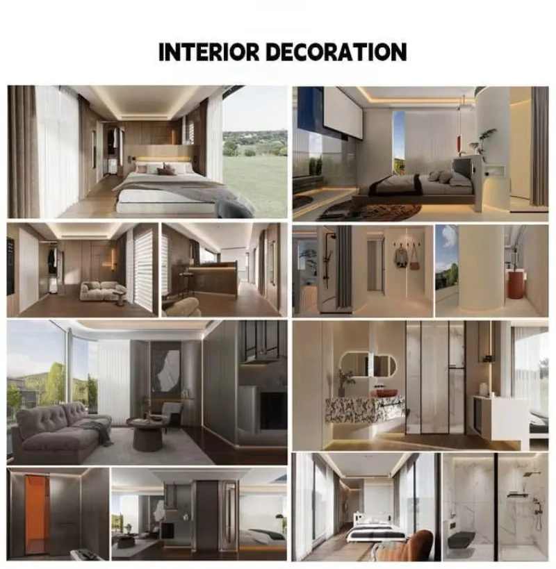 Casa container prefabbricata moderna con villa mobile da cucina per uso esterno in hotel e case mobili