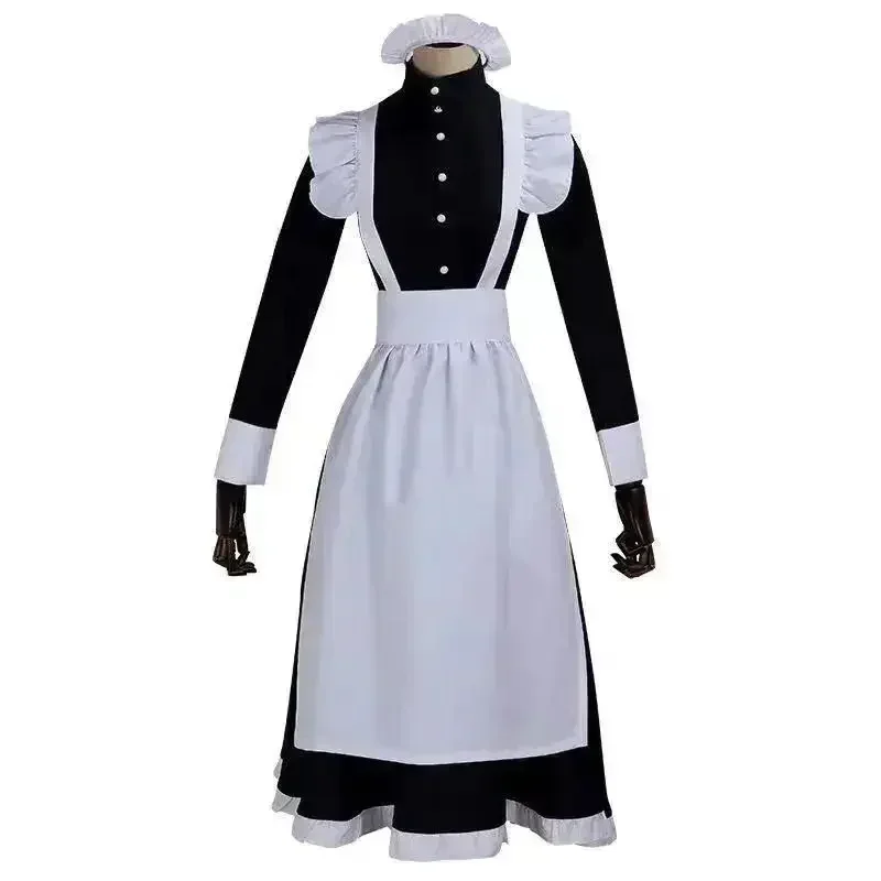 Disfraz de Halloween 2025 para Mujer, Vestido Largo de Sirvienta, Vestido con Delantal, Vestidos Lolita, Ropa para Hombre, Disfraz Unisex para Cafetería, Cosplay, Disfraces de Anime