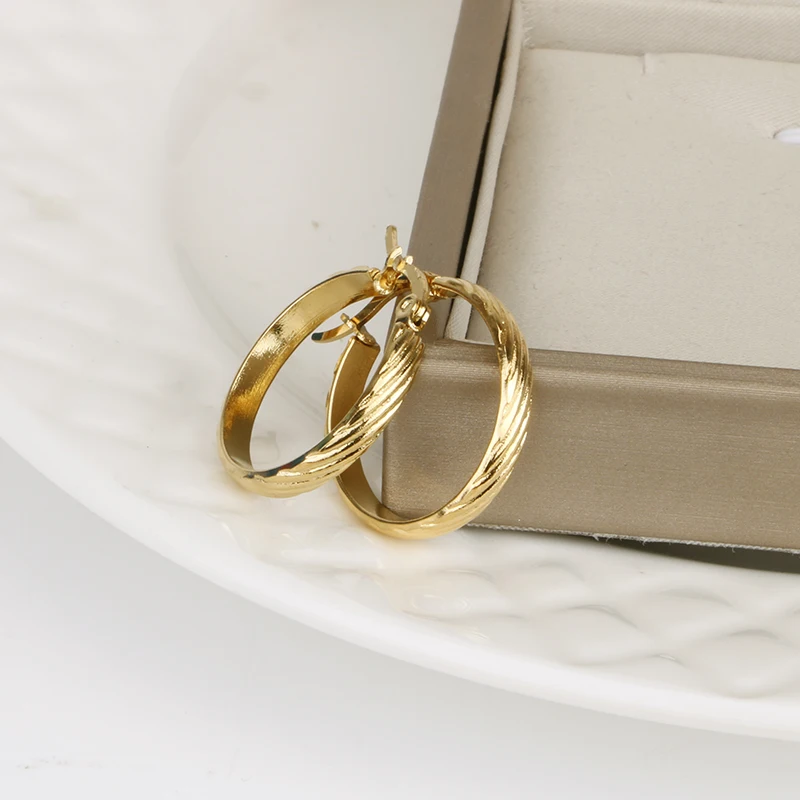 Hgflyxu Stainless steel Smart Hoop Earrings for Women Small hoops Ear Fashion Jewelry Trendy Wholesale 20mm