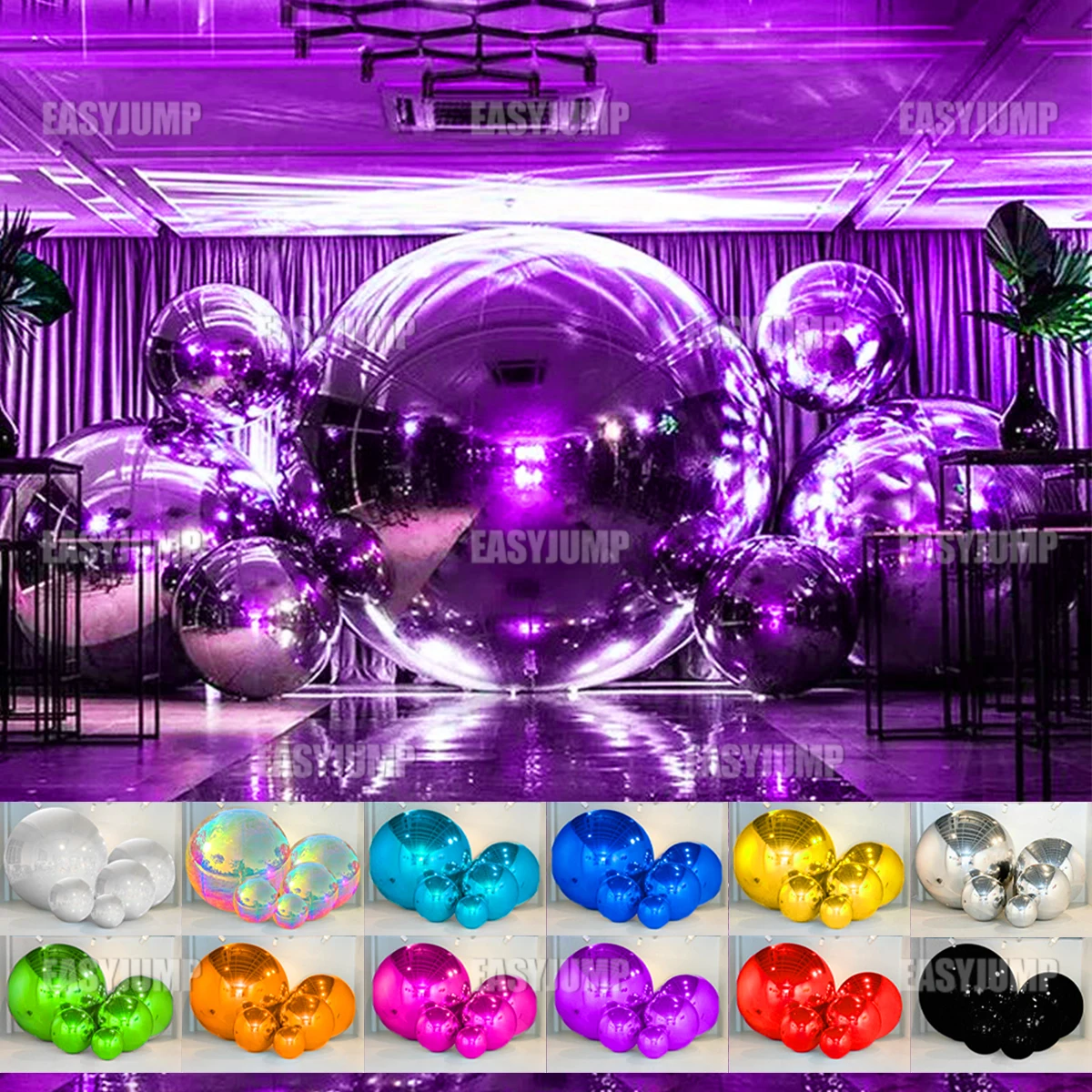 

Purple Inflatable Mirror Ball PVC Mirror Balloon Giant Sphere Art Decoration Big Shiny Ball For Wedding Event Birthday Parties