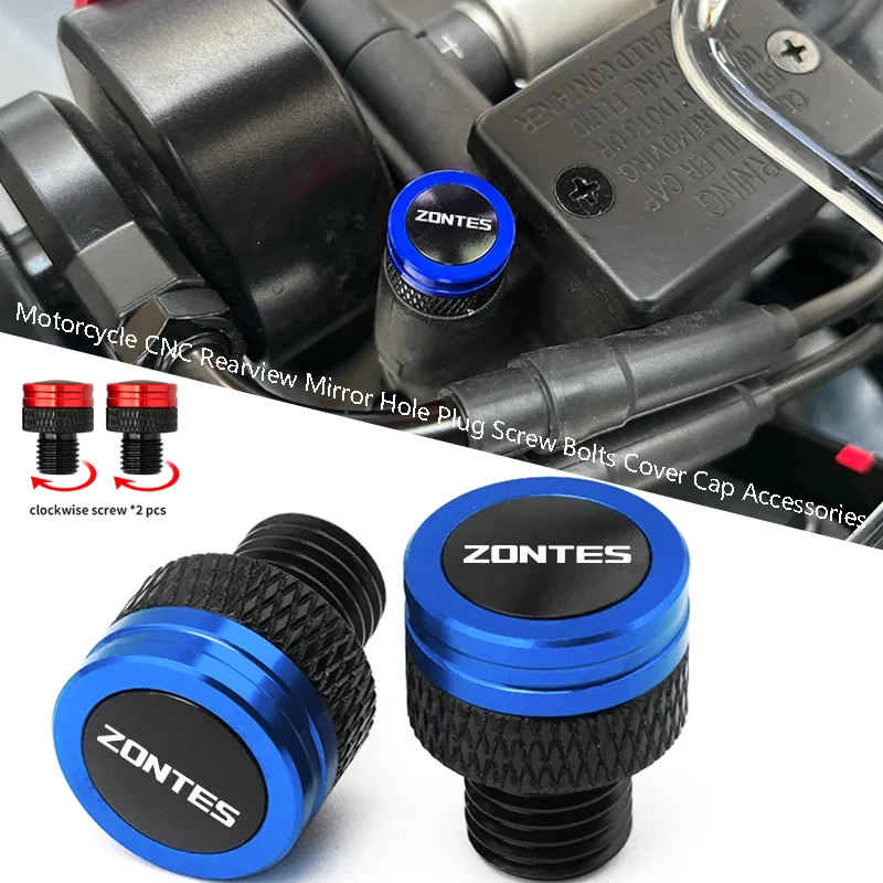 

For Zontes G1 125 ZT125 G1 ZT125U ZT 125 U ZX 310X/310T 368G 703F 368E 200 350 Motorcycle aluminum mirror hole plug screw bolt
