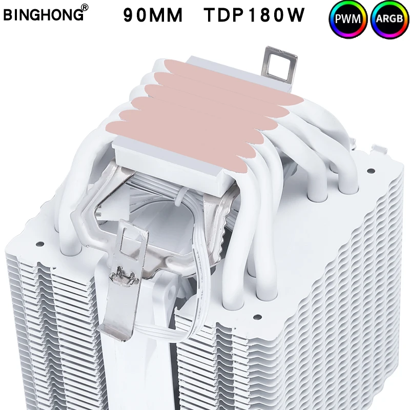 6 Copper Pipe Double Tower ARGB Cpu radiator Cooler 90MM 4Pin Fan 1200 1150 1155 1366 1700 AM3 AM4 X99 2011 PC Heat Sink 2011-V3