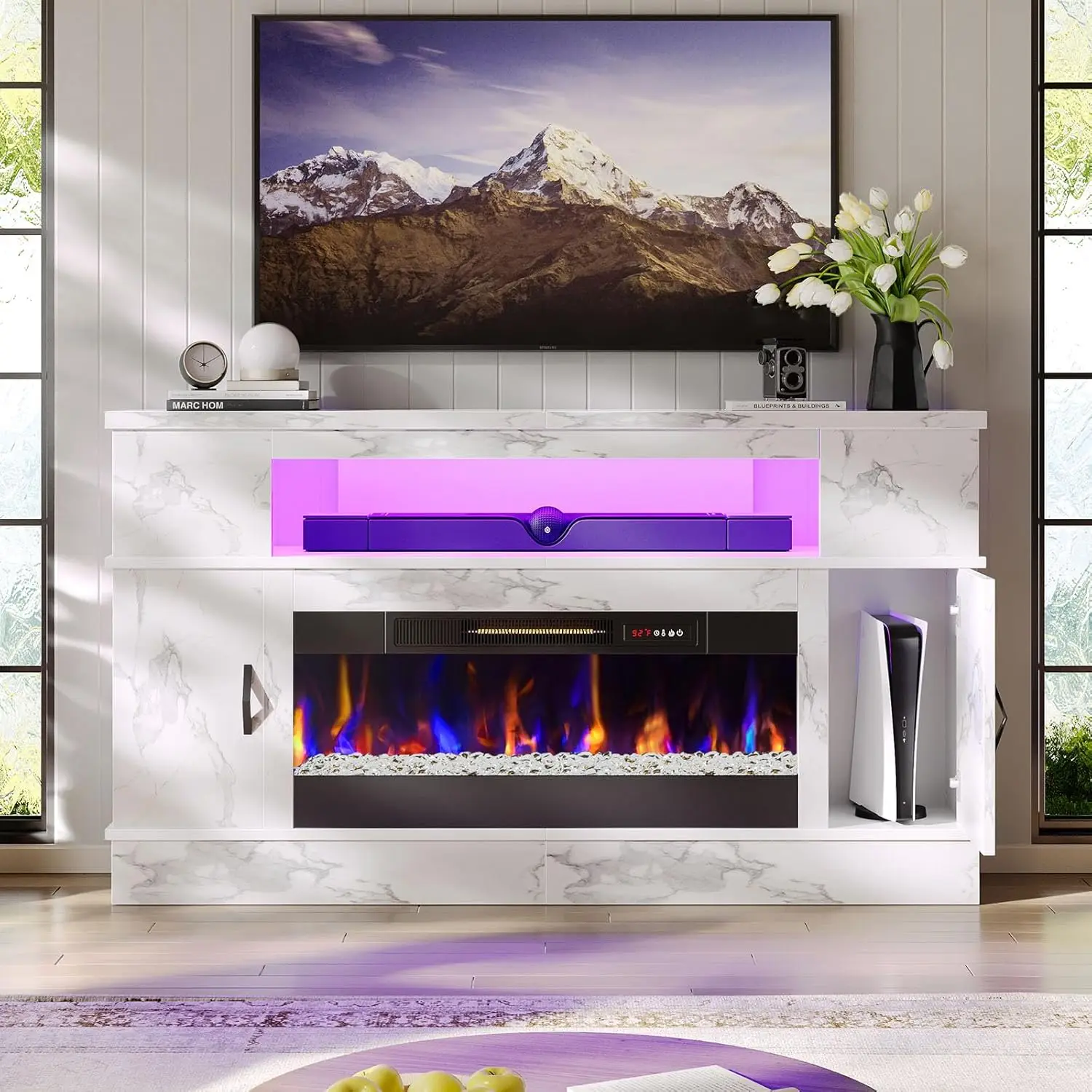 Bestier Led Fireplace Tv Stand With 36