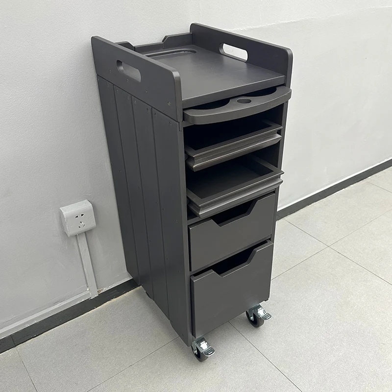 Multi-purpose Cart With Wheels Wave Rotating Trolley Organizer Rolling Tray Cosmetologist Cosmetic Table Hair Salon