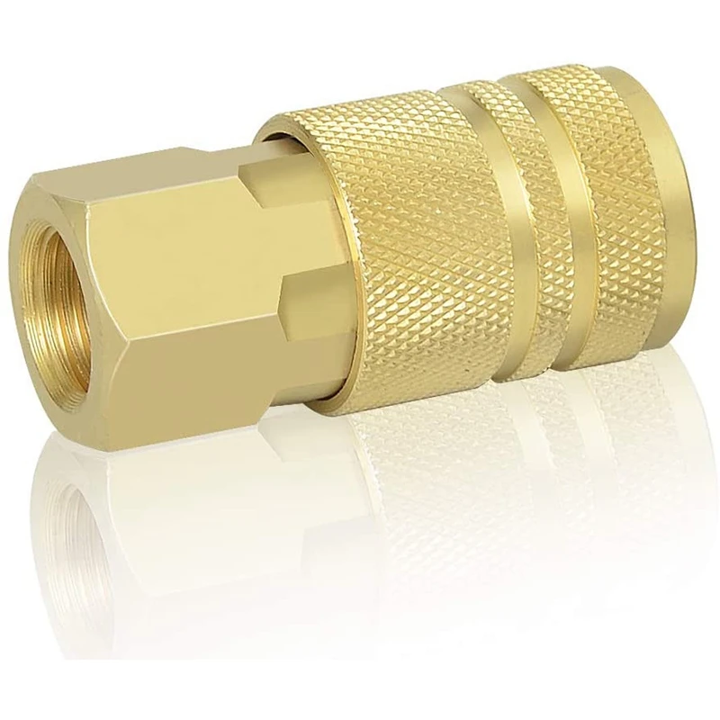 12PCS 1/4-Inch Brass Female Industrial Coupler,1/4 Inch NPT Female Threads Size, Quick Connect Air Coupler