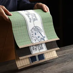 Classical Embroidery Bamboo Tea Mat Natural Tablecloth Table Runner Table Placemat Pad Home Cafe Restaurant Decoration