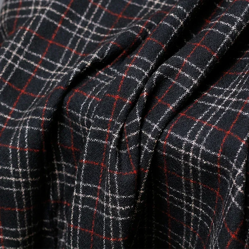 Redraspberry 146cm Plaid Yarn Dyed Wollen 100%Wool garment materials Autumn Jacket Dress DIY sewing clothes fabrics Freeshipping