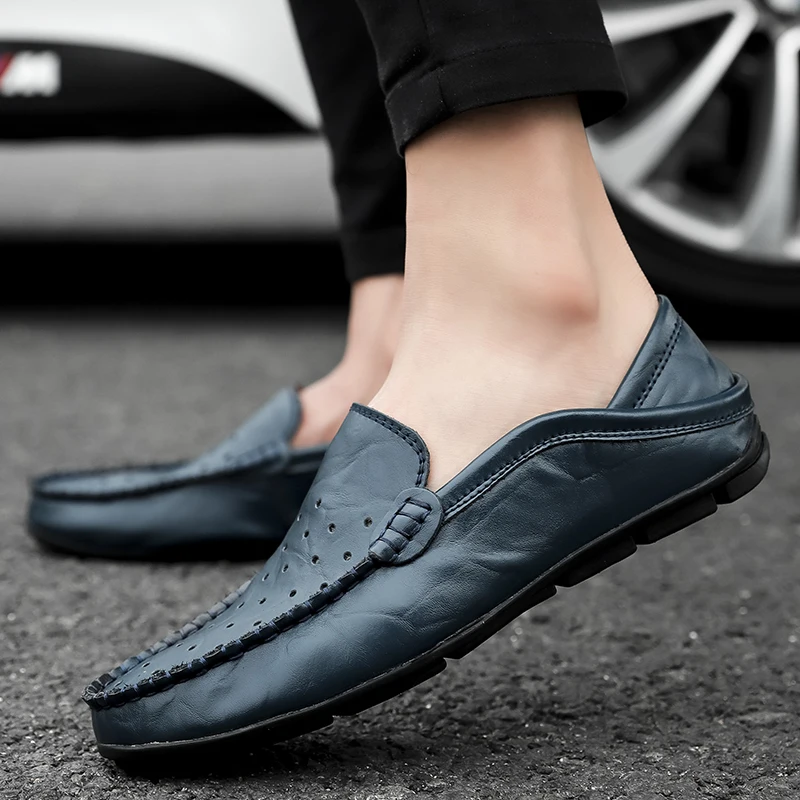 Men's Leather Casual Loafers Shoes Wedding Dress Shoes New Big Size Moccasins Shoes Suede Shoes High Quality Zapatos