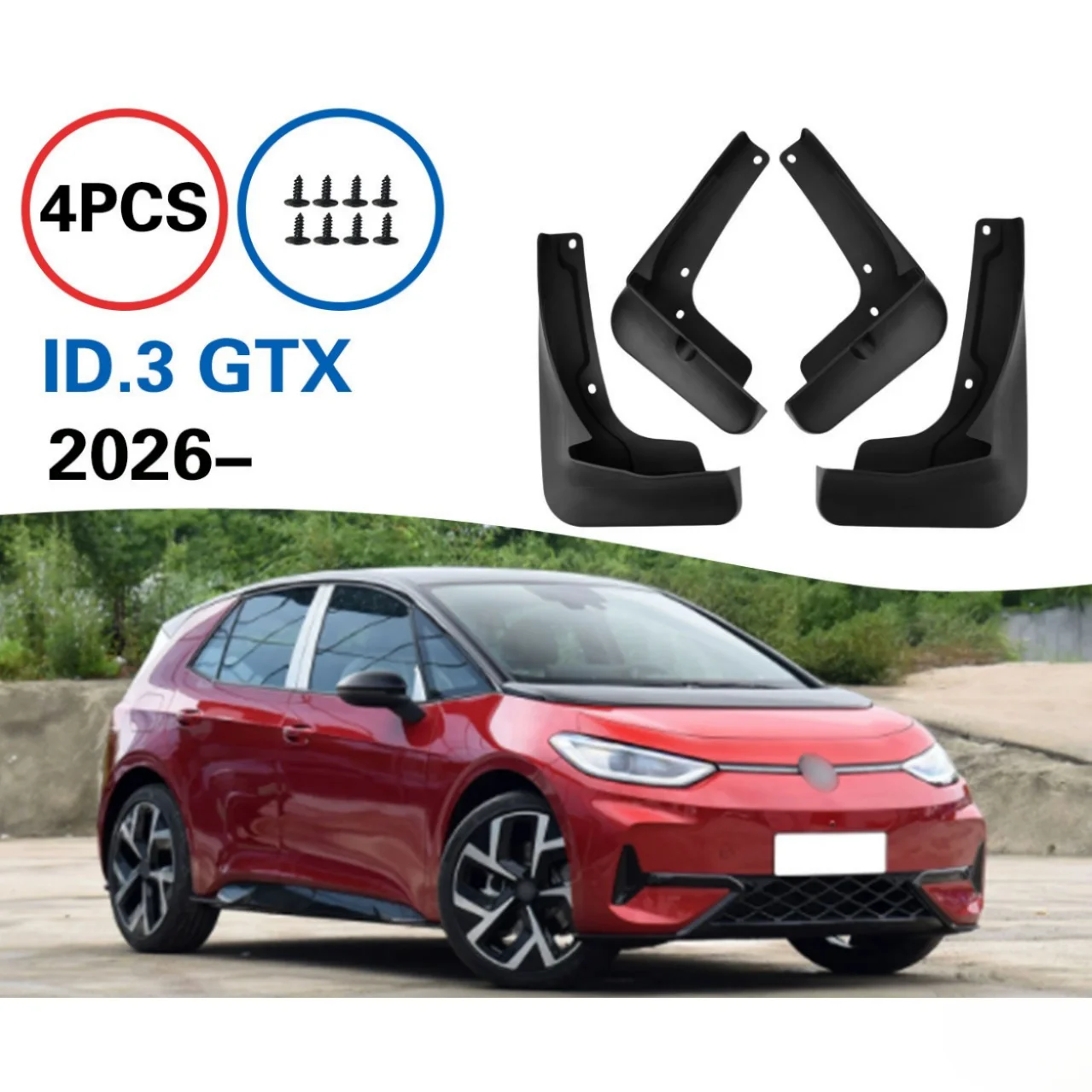 

Front Rear 4pcs For Volkswagen ID.3 GTX ID 3 GTX 2025+ Mudguard Fender Mud Flaps Guards Splash Mudflaps Modification Accessories