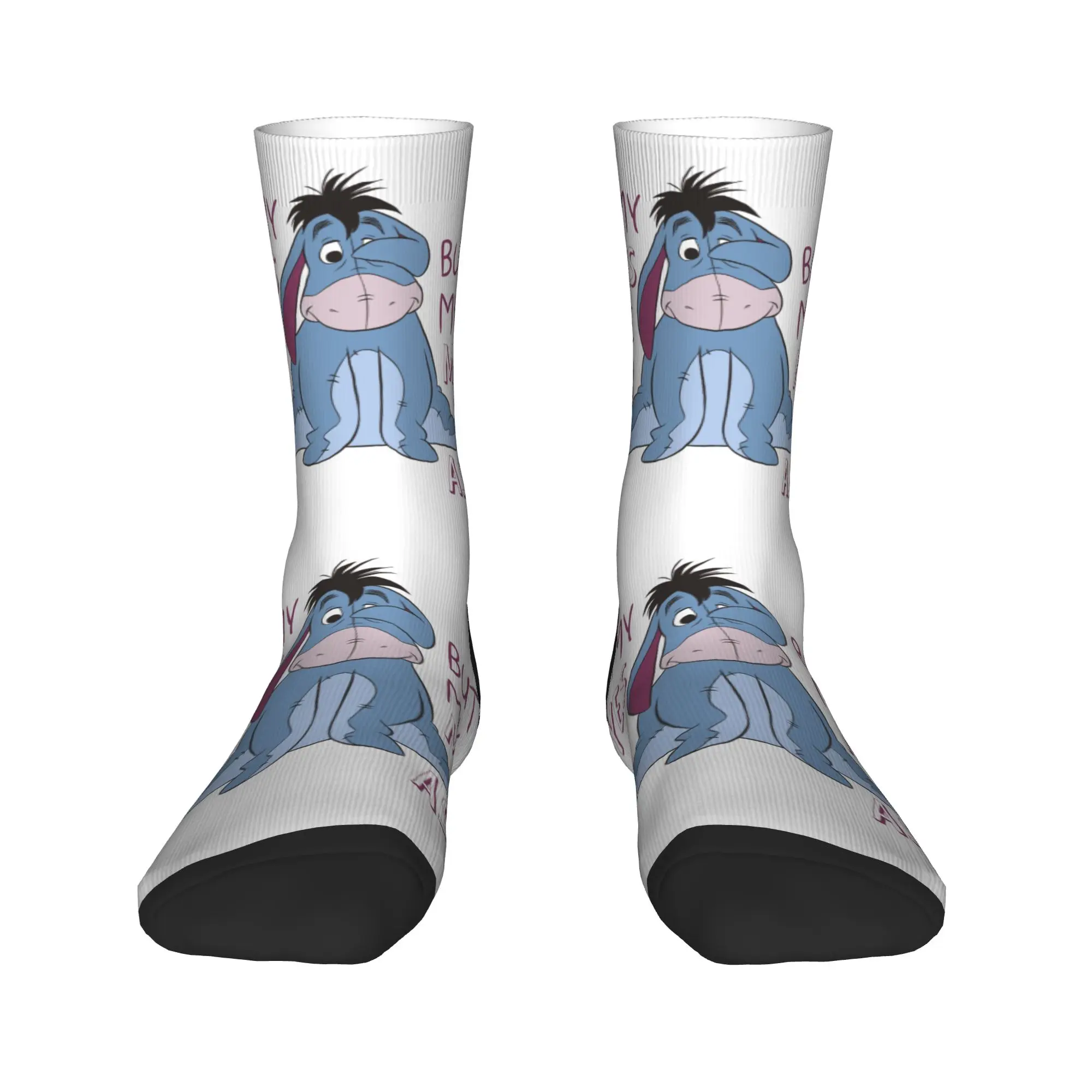 

Funny Printed Winnie The Pooh Eeyore Socks for Men Women Stretch Summer Autumn Winter Crew Socks