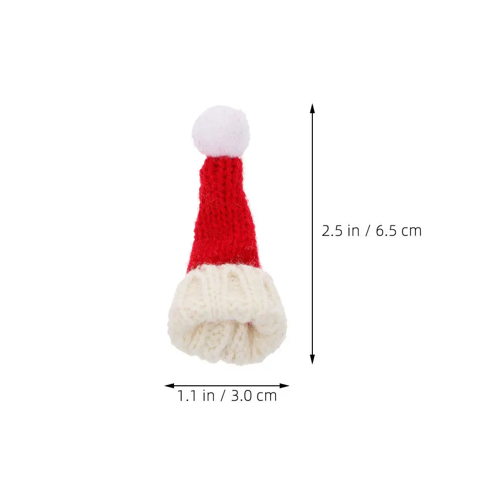 20 Pcs Crafts Knitting Accessories Little Hats Knitted Mini Ornaments Felt Festive Holiday Red Snowman