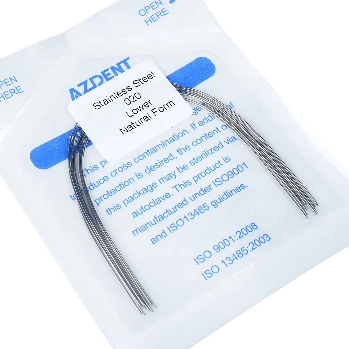 10 Stück/Packung AZDENT Dental Kieferorthopädische Edelstahl-Rechteck- und Rundbogendrähte Natürliche Form Oberer und Unterer Bogendraht für Zahnmedizin – Detail 8
