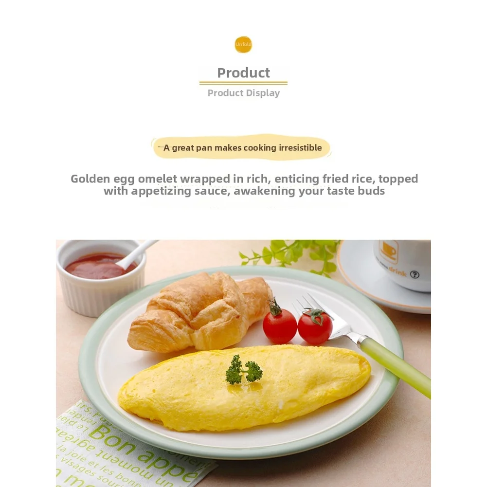 

Aluminum Alloy Omurice Frying Pan Nonstick for Gas Stove with Heat Resistant Handle for Easy Breakfast Cooking