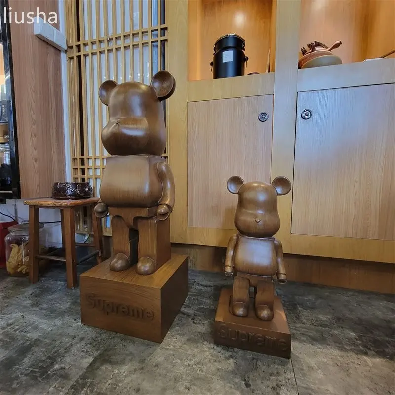 High-end Internet celebrity violent bear ornaments piggy bank family new Chinese villa living room TV cabinet floor ornaments