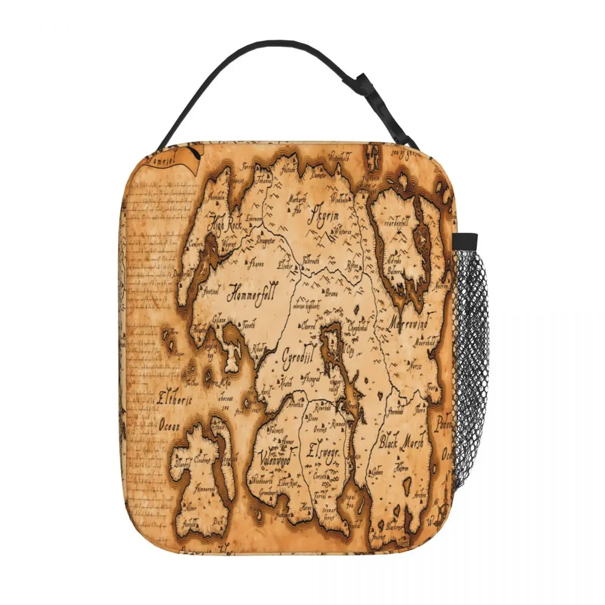 Bestselling Map Of Tamriel Elder Scrolls IV Oblivion Classic Food Tote Bag School Break Time Travel Lunch Bag